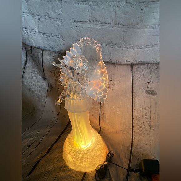 #57071 HERALDING HIS BIRTH‎ FIBER OPTIC ELECTRIC LIGHTED ANGEL Christmas Vintage - Picture 13 of 14